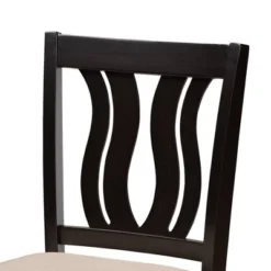 5pc Fenton Fabric Upholstered And Wood Pub Dining Set Dark Brown - Baxton Studio -Baxton Studio GUEST 631b6cb7 7ef7 47cf 89ee 202f55411d51