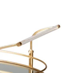 Nakano Metal And Glass 2 Tier Wine Cart Gold/Mirror - Baxton Studio -Baxton Studio GUEST 63998cfc d331 4ebf 9b08 ad3495fc190d