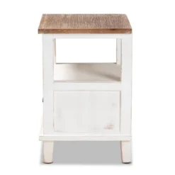 Glynn Wood 1 Drawer Nightstand White/Brown - Baxton Studio -Baxton Studio GUEST 63f4bcc2 bfc1 415a a6a0 bfa9edb8cc16