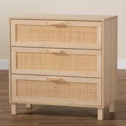 Sebille Wood With Natural Rattan 3 Drawer Storage Chest Light Brown - Baxton Studio 15 Sebille Wood With Natural Rattan 3 Drawer Storage Chest Light Brown - Baxton Studio -Baxton Studio GUEST 63f85165 6b37 403b 8696 1373d1efe9f3