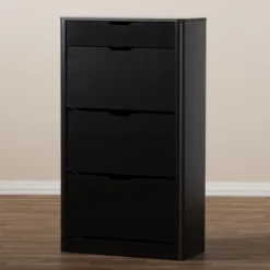 Cayla Modern And Contemporary Wood Shoe Cabinet - Black - Baxton Studio 12 Cayla Modern And Contemporary Wood Shoe Cabinet - Black - Baxton Studio -Baxton Studio GUEST 641061ac a29c 48f8 bc9e 1c41eccb85e3