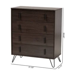 Baldor Wood Metal 4 Drawer Bedroom Chest Dark Brown - Baxton Studio 17 Baldor Wood Metal 4 Drawer Bedroom Chest Dark Brown - Baxton Studio -Baxton Studio GUEST 643cad0b f704 49d2 a207 a36374927db2