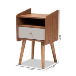 Elario Wood 1 Drawer Nightstand White/Walnut/Brown - Baxton Studio 15 Elario Wood 1 Drawer Nightstand White/Walnut/Brown - Baxton Studio -Baxton Studio GUEST 644a0e93 3921 416a 90ee fcd84739e3b4