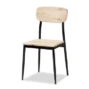 4pc Honore Wood And Metal Dining Chair Set Light Brown/Black - Baxton Studio