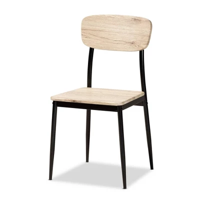 4pc Honore Wood And Metal Dining Chair Set Light Brown/Black - Baxton Studio 1 4pc Honore Wood And Metal Dining Chair Set Light Brown/Black - Baxton Studio