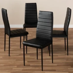 Set Of 4 Armand Modern And Contemporary Faux Leather Upholstered Dining Chairs - Baxton Studio 9 Set Of 4 Armand Modern And Contemporary Faux Leather Upholstered Dining Chairs - Baxton Studio -Baxton Studio GUEST 64967aaa 0932 4fad 95ba dd0f07c24214