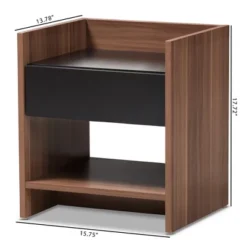 Vanda Modern And Contemporary Two - Tone Wood 1 - Drawer Nightstand - Brown - Baxton Studio 11 Vanda Modern And Contemporary Two - Tone Wood 1 - Drawer Nightstand - Brown - Baxton Studio -Baxton Studio GUEST 654004f4 15c8 45b0 96ff e807bff3bf31