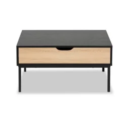 Haben Two-Tone Wood Coffee Table Oak Brown/Black - Baxton Studio: Industrial Style, Square Shape, Metal Frame 12 Haben Two-Tone Wood Coffee Table Oak Brown/Black - Baxton Studio: Industrial Style, Square Shape, Metal Frame -Baxton Studio GUEST 659551d1 7c9c 4389 b86c eb72cfb6d036