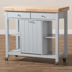 Hayward Coastal And Farmhouse Natural Wood Kitchen Cart White, Light Brown - Baxton Studio 14 Hayward Coastal And Farmhouse Natural Wood Kitchen Cart White, Light Brown - Baxton Studio -Baxton Studio GUEST 65a31fd1 6211 4ffd ae4d 57d9c2d3f640