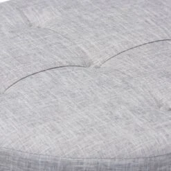 Baxton Studio Vinet Natural Wood Cocktail Ottoman Gray: Modern Upholstered Round Coffee Table, 250lb Capacity 7 Baxton Studio Vinet Natural Wood Cocktail Ottoman Gray: Modern Upholstered Round Coffee Table, 250lb Capacity -Baxton Studio GUEST 662fdbc2 3dbc 4626 91ce 7b574badf80e