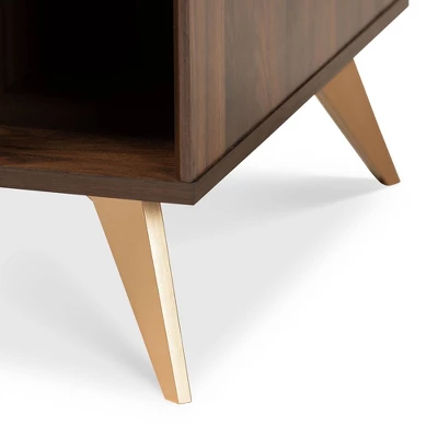 Edel Mid-Century Modern Coffee Table Walnut/Brown/Gold - Baxton Studio 7 Edel Mid-Century Modern Coffee Table Walnut/Brown/Gold - Baxton Studio - Image 7