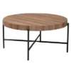Baxton Studio Umar Modern Industrial Walnut Brown Finished Wood And Black Metal Coffee Table