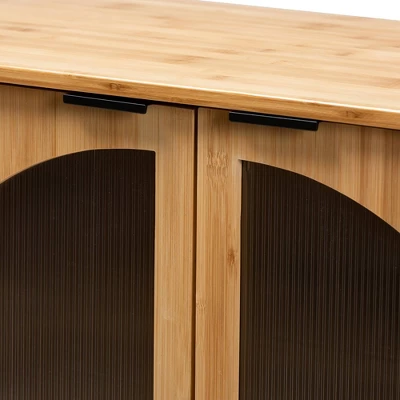 Naresh Bamboo Wood 2 Door Storage Cabinet Natural Brown - Baxton Studio 5 Naresh Bamboo Wood 2 Door Storage Cabinet Natural Brown - Baxton Studio - Image 5