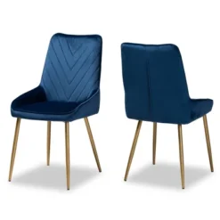 2pc Priscilla Velvet Fabric Upholstered Metal Dining Chair Set - Baxton Studio 21 2pc Priscilla Velvet Fabric Upholstered Metal Dining Chair Set - Baxton Studio -Baxton Studio GUEST 66c7b5c2 bbec 488c 8227 37be0e9c0933