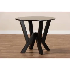 35" Irene Wide Round Wood Dining Table - Baxton Studio -Baxton Studio GUEST 66f2a09a fcf0 41ec bc5d fb92932a0595