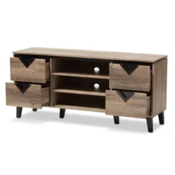 Beacon Modern And Contemporary Wood TV Stand For TVs Up To 55" Light Brown - Baxton Studio