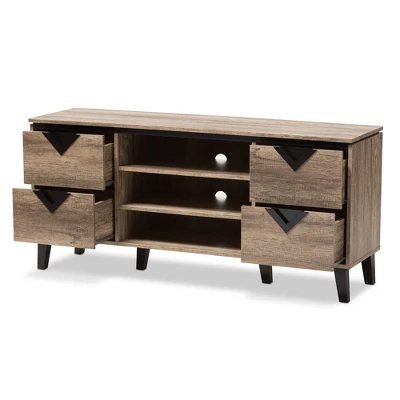 Beacon Modern And Contemporary Wood TV Stand For TVs Up To 55" Light Brown - Baxton Studio 1 Beacon Modern And Contemporary Wood TV Stand For TVs Up To 55" Light Brown - Baxton Studio