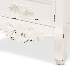 Levron And Antique Wood 3 Drawer Nightstand Walnut Brown/Antique White - Baxton Studio -Baxton Studio GUEST 679aa7c5 8210 41c0 ab0d 41330c7916bd