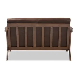 Bianca Mid-Modern Walnut Wood Distressed Faux Leather 2 Seater Loveseat Dark Brown - Baxton Studio 9 Bianca Mid-Modern Walnut Wood Distressed Faux Leather 2 Seater Loveseat Dark Brown - Baxton Studio -Baxton Studio GUEST 68316290 b05b 4341 bcec 627db563f289
