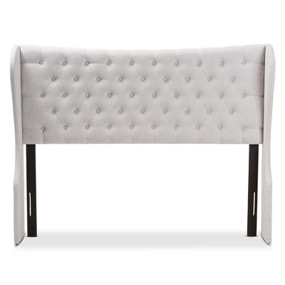 Cadence Modern And Contemporary Fabric Button Tufted Winged Headboard Gray - Baxton Studio 1 Cadence Modern And Contemporary Fabric Button Tufted Winged Headboard Gray - Baxton Studio