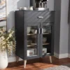 Jonas Oak Finished Kitchen Cabinet Gray/Brown - Baxton Studio