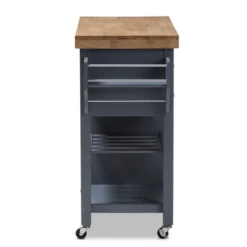 Sunderland Coastal And Farmhouse Natural Wood Kitchen Cart Gray, Light Brown - Baxton Studio 22 Sunderland Coastal And Farmhouse Natural Wood Kitchen Cart Gray, Light Brown - Baxton Studio -Baxton Studio GUEST 689e3730 6c2e 4610 9229 50ad425a3e9d