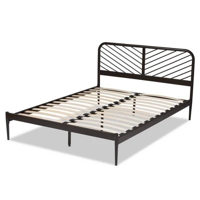 Queen Dora Industrial Metal Platform Bed Black - Baxton Studio 2 Queen Dora Industrial Metal Platform Bed Black - Baxton Studio - Image 2