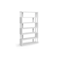 Baxton Studio 45 75.5" Barnes Six Shelf Modern Bookshelf White - Baxton Studio