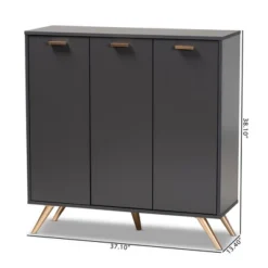 Kelson Wood 3 Door Cabinet Dark Gray/Gold - Baxton Studio 17 Kelson Wood 3 Door Cabinet Dark Gray/Gold - Baxton Studio -Baxton Studio GUEST 691c2226 5d3f 4829 b9b7 3899291fd59f