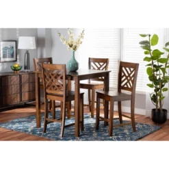 5pc Caron Wood Pub Dining Set Walnut Brown - Baxton Studio 13 5pc Caron Wood Pub Dining Set Walnut Brown - Baxton Studio -Baxton Studio GUEST 694a4195 825f 485f a3aa ed8a40a47e8d