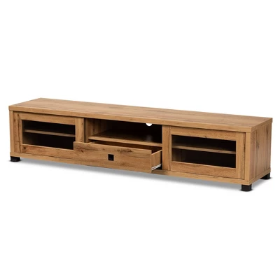 Beasley Wood 1 Drawer TV Stand For TVs Up To 65" Oak Brown/Black - Baxton Studio 1 Beasley Wood 1 Drawer TV Stand For TVs Up To 65" Oak Brown/Black - Baxton Studio