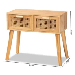 Falan Wood With Rattan 2 Drawer Console Table Oak Brown - Baxton Studio 21 Falan Wood With Rattan 2 Drawer Console Table Oak Brown - Baxton Studio -Baxton Studio GUEST 6a0cb53d 20ef 4704 a380 c776baa16656
