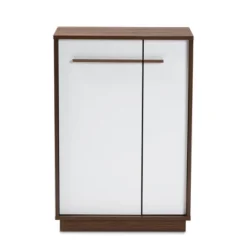 Mette Walnut Finished Wood Shoe Cabinet White - Baxton Studio 14 Mette Walnut Finished Wood Shoe Cabinet White - Baxton Studio -Baxton Studio GUEST 6a1507d9 f5be 4a9a a728 a425dca96f2f
