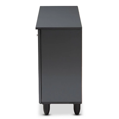 3 Door Fernanda Wooden Entryway Shoe Storage Wide Cabinet Gray - Baxton Studio 2 3 Door Fernanda Wooden Entryway Shoe Storage Wide Cabinet Gray - Baxton Studio - Image 2