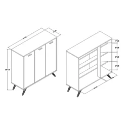 Kelson Wood 3 Door Cabinet Dark Gray/Gold - Baxton Studio 16 Kelson Wood 3 Door Cabinet Dark Gray/Gold - Baxton Studio -Baxton Studio GUEST 6bc0b92b e643 484d bc6d 8254075a6487