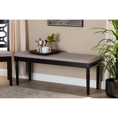 Giovanni Fabric Upholstered And Wood Dining Bench - Baxton Studio 4 Giovanni Fabric Upholstered And Wood Dining Bench - Baxton Studio - Image 4