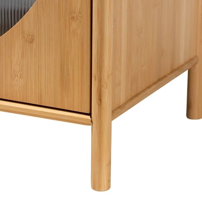 Naresh Bamboo Wood 2 Door Storage Cabinet Natural Brown - Baxton Studio 6 Naresh Bamboo Wood 2 Door Storage Cabinet Natural Brown - Baxton Studio - Image 6