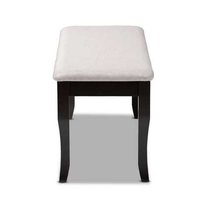 Cornelie Fabric Upholstered Wood Dining Bench - Baxton Studio 2 Cornelie Fabric Upholstered Wood Dining Bench - Baxton Studio - Image 2