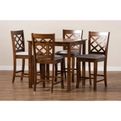 5pc Alora Fabric Upholstered Wood Pub Counter Height Dining Set Gray/Brown - Baxton Studio 11 5pc Alora Fabric Upholstered Wood Pub Counter Height Dining Set Gray/Brown - Baxton Studio -Baxton Studio GUEST 6ca52073 8f80 40d8 a465 b405aa9d578d