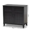 Shelf Wood Shoe Storage Cabinet Glidden Finished Dark Gray - Baxton Studio
