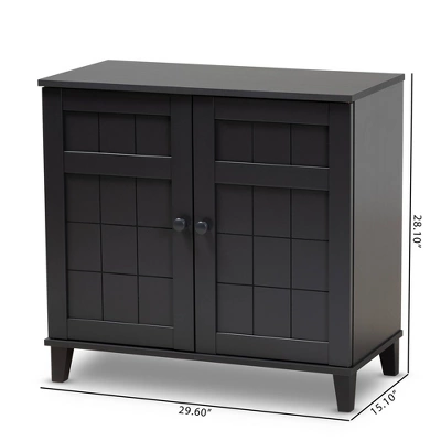 Shelf Wood Shoe Storage Cabinet Glidden Finished Dark Gray - Baxton Studio 1 Shelf Wood Shoe Storage Cabinet Glidden Finished Dark Gray - Baxton Studio