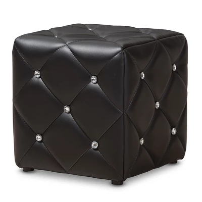 Stacey Modern And Contemporary Faux Leather Upholstered Ottoman - Baxton Studio 5 Stacey Modern And Contemporary Faux Leather Upholstered Ottoman - Baxton Studio - Image 5