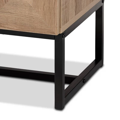 Darien Wood And Metal 2 Door Storage Cabinet Brown/Black - Baxton Studio 6 Darien Wood And Metal 2 Door Storage Cabinet Brown/Black - Baxton Studio - Image 6