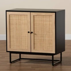 Declan Wood And Natural Rattan 2 Door Storage Cabinet Espresso Brown/Black - Baxton Studio 15 Declan Wood And Natural Rattan 2 Door Storage Cabinet Espresso Brown/Black - Baxton Studio -Baxton Studio GUEST 6e2ff853 f85d 47ff 835a a8b1345e94fc