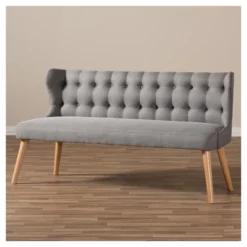 Melody Mid-Century Modern Fabric And Natural Wood Finishing 3 Seater Settee Bench Gray - Baxton Studio 7 Melody Mid-Century Modern Fabric And Natural Wood Finishing 3 Seater Settee Bench Gray - Baxton Studio -Baxton Studio GUEST 6e3f0d64 b623 4128 b927 98ade8a8eac1