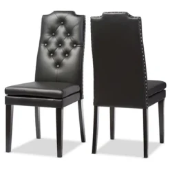 Set Of 2 Dylin Modern And Contemporary Faux Leather Dining Chairs - Baxton Studio 8 Set Of 2 Dylin Modern And Contemporary Faux Leather Dining Chairs - Baxton Studio -Baxton Studio GUEST 6f7559e8 b359 4c88 be10 d1982b903672