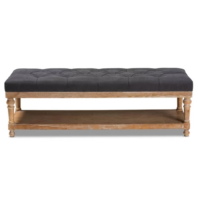 Linda Linen Fabric Upholstered Washed Wood Storage Bench - Baxton Studio 1 Linda Linen Fabric Upholstered Washed Wood Storage Bench - Baxton Studio