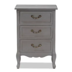 3 Drawer Capucine Finished Wood Nightstand Gray - Baxton Studio 15 3 Drawer Capucine Finished Wood Nightstand Gray - Baxton Studio -Baxton Studio GUEST 703a8bcd b67b 4d95 bb07 eff6828476df