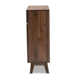 Hartman Wood Shoe Cabinet Walnut Brown - Baxton Studio