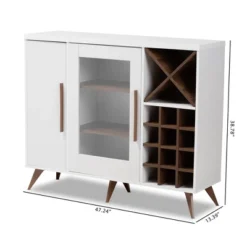 Baxton Studio Pietro Finished Wine Cabinet White/Brown - BaxtonStudio 15 Baxton Studio Pietro Finished Wine Cabinet White/Brown - BaxtonStudio -Baxton Studio GUEST 7122868c 10bf 4bf3 b2f6 e1132b355489